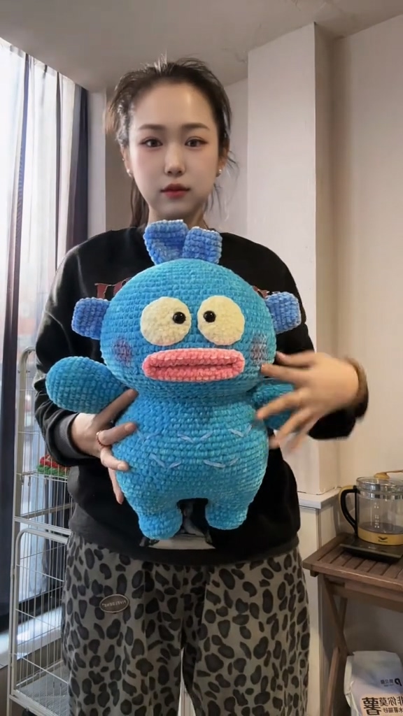 Handmade Crochet Blue Quirky Alien Monster Plush | Cute Cartoon Creature Doll - Image 2