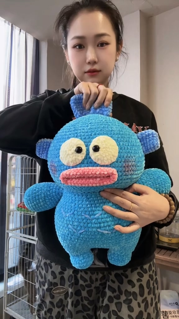 Handmade Crochet Blue Quirky Alien Monster Plush | Cute Cartoon Creature Doll - Image 5
