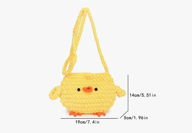Handmade Crochet Chick Crossbody Bag | Cute Chunky Knit Chicken Purse - Image 3