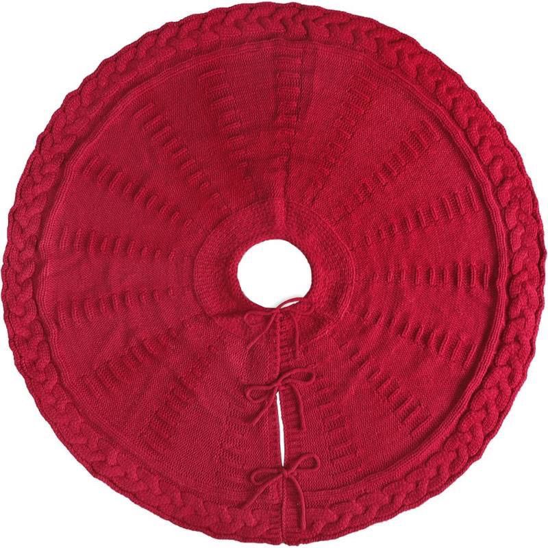 Handmade Crochet Christmas Tree Skirt | Soft Knitted Holiday Decor - Image 2