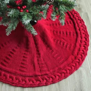 Handmade Crochet Christmas Tree Skirt | Soft Knitted Holiday Decor