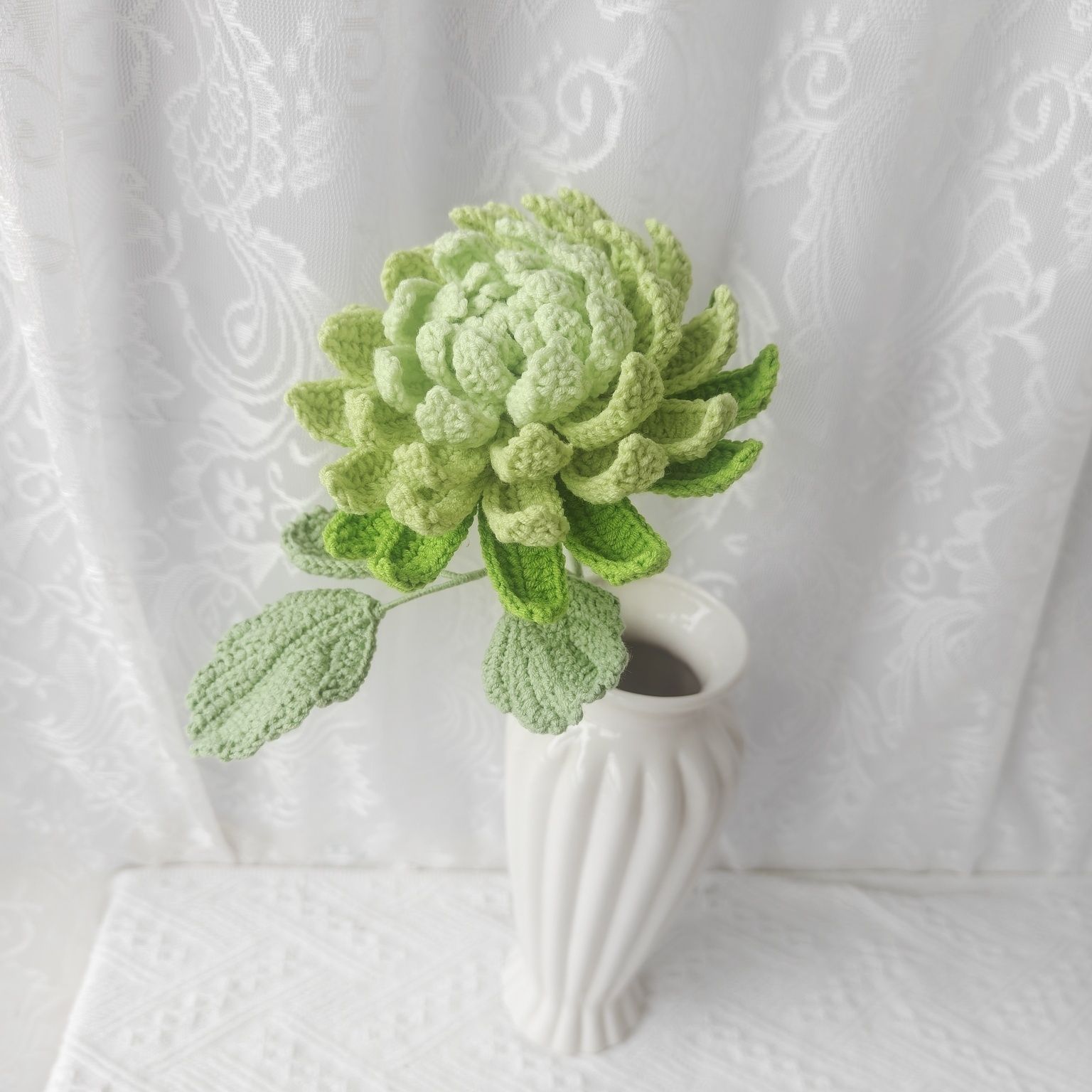 Handmade Crochet Dahlia Flower | Afghan Stitch Yarn Bouquet - Image 16