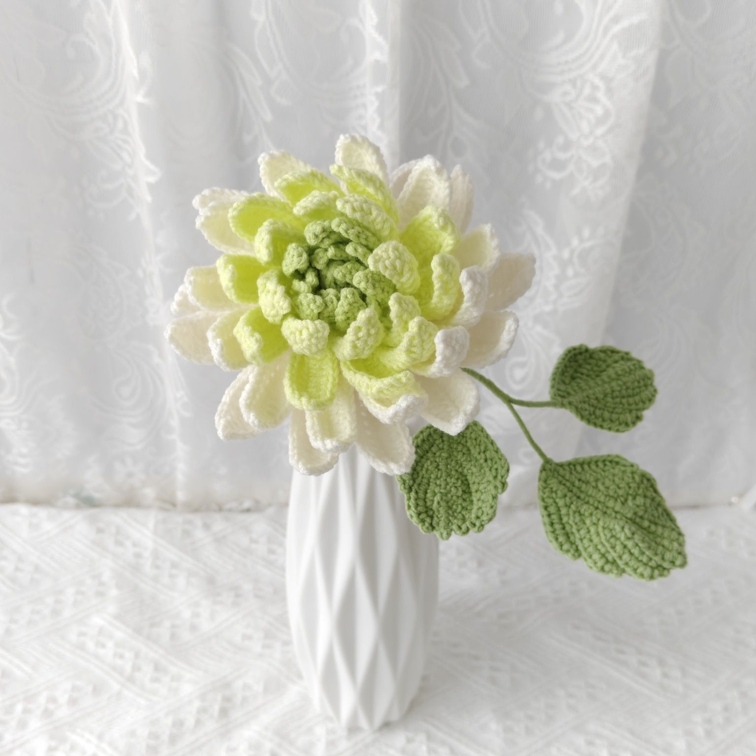 Handmade Crochet Dahlia Flower | Afghan Stitch Yarn Bouquet - Image 19
