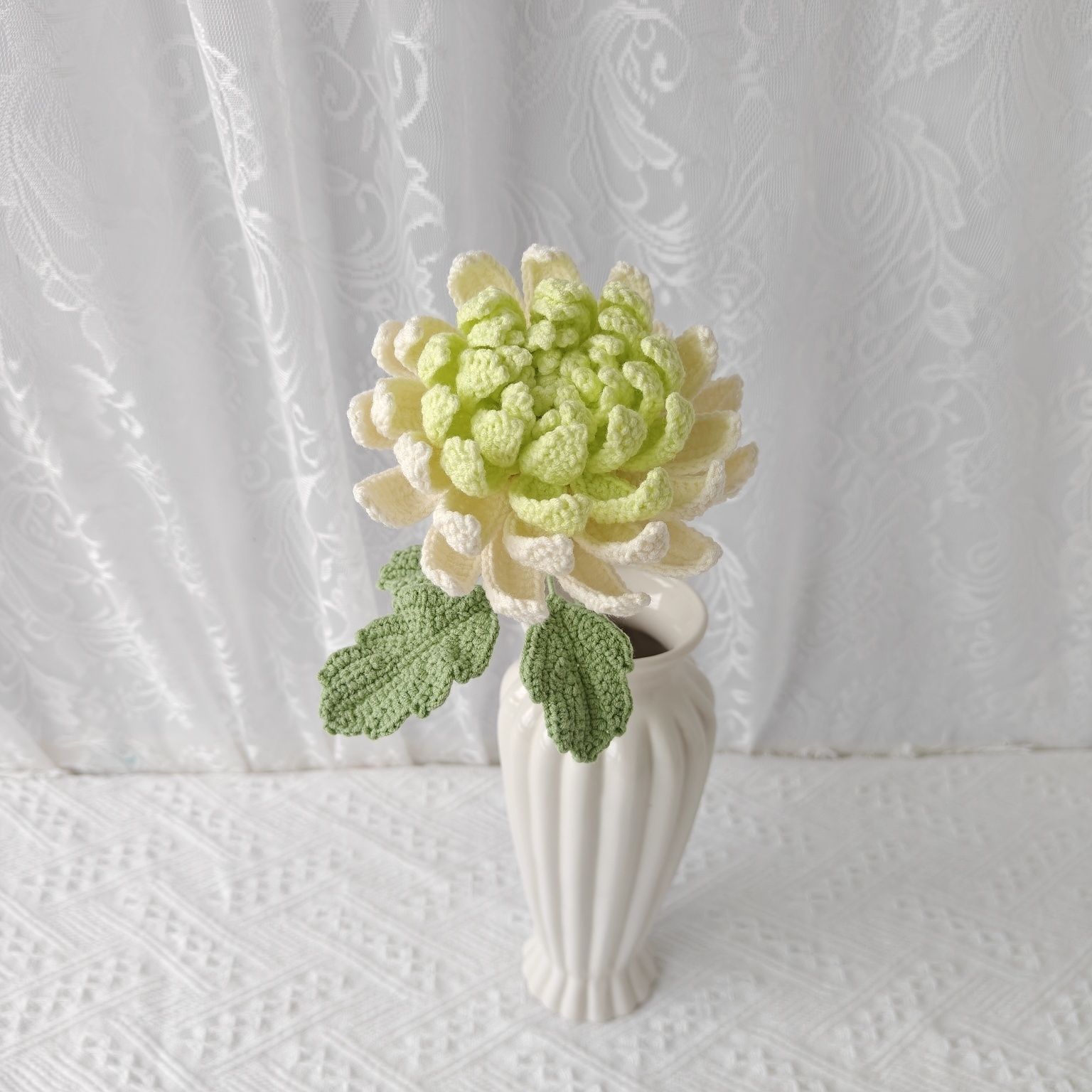 Handmade Crochet Dahlia Flower | Afghan Stitch Yarn Bouquet - Image 8