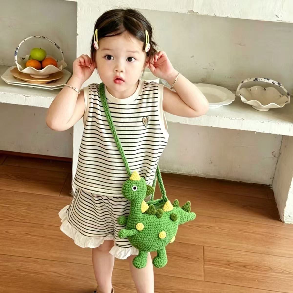 Handmade Crochet Dinosaur Crossbody Bag | Adorable Knit Animal Purse | Fun Kids & Adult Shoulder Bag - Image 6