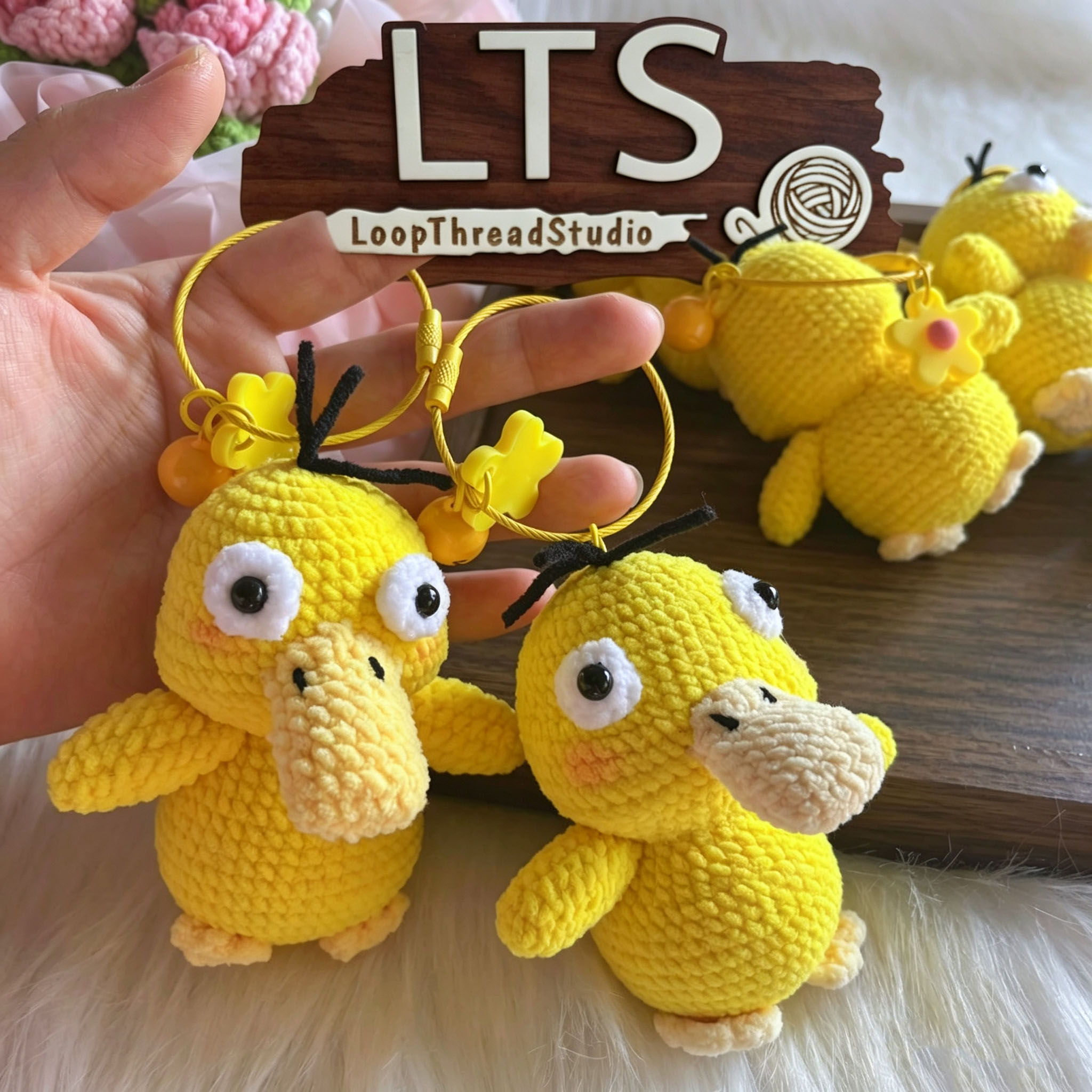 Handmade Crochet Duck | Cute Yellow Duck Plush Keychain - Image 8