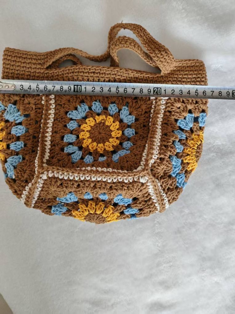 Handmade Crochet Granny Square Handbag – Vintage Floral Crochet Purse, Small & Large Sizes, Multiple Colors, Cotton Yarn Tote - Image 7