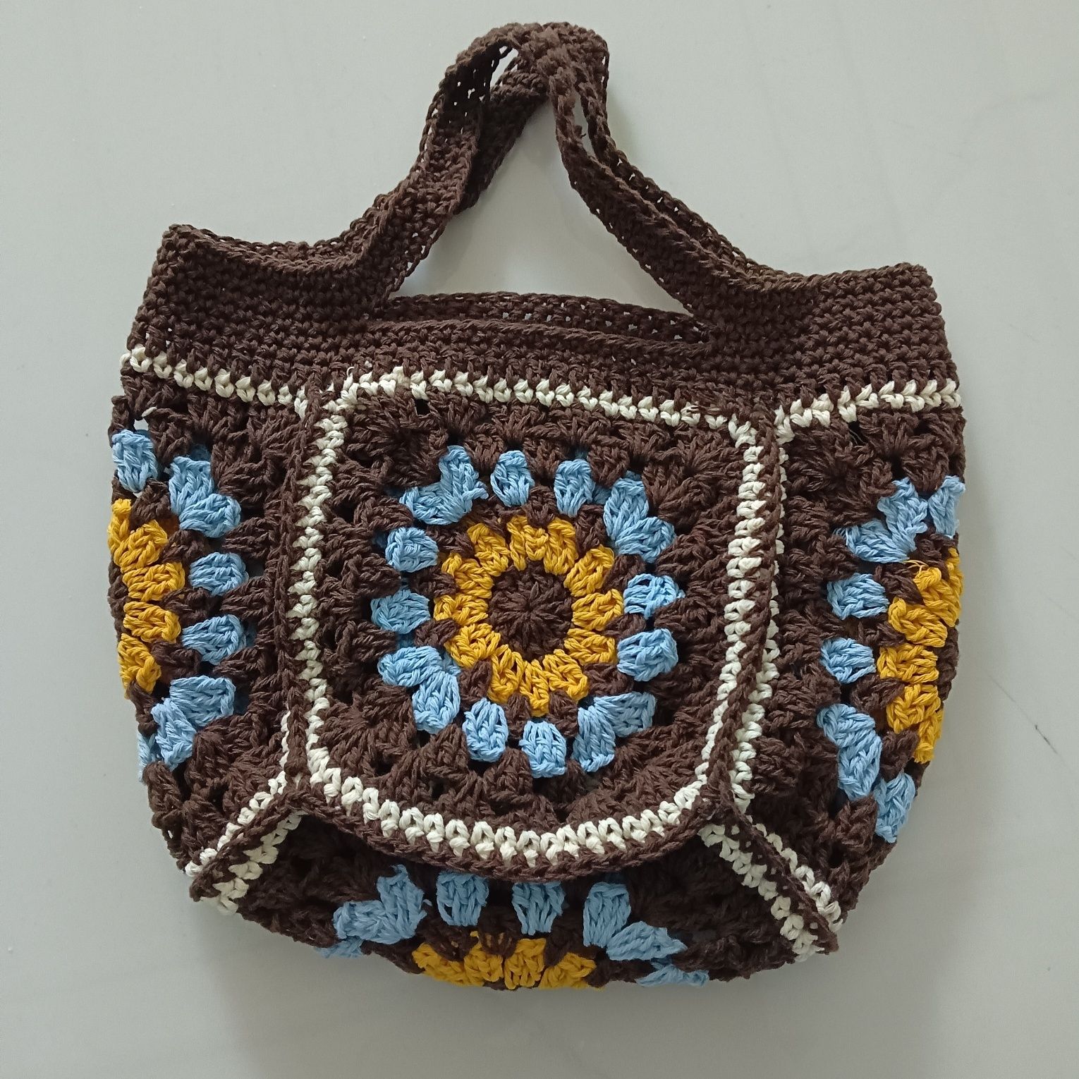 Handmade Crochet Granny Square Handbag – Vintage Floral Crochet Purse, Small & Large Sizes, Multiple Colors, Cotton Yarn Tote - Image 16