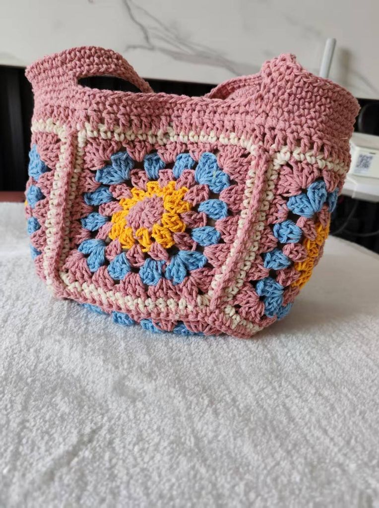 Handmade Crochet Granny Square Handbag – Vintage Floral Crochet Purse, Small & Large Sizes, Multiple Colors, Cotton Yarn Tote - Image 24