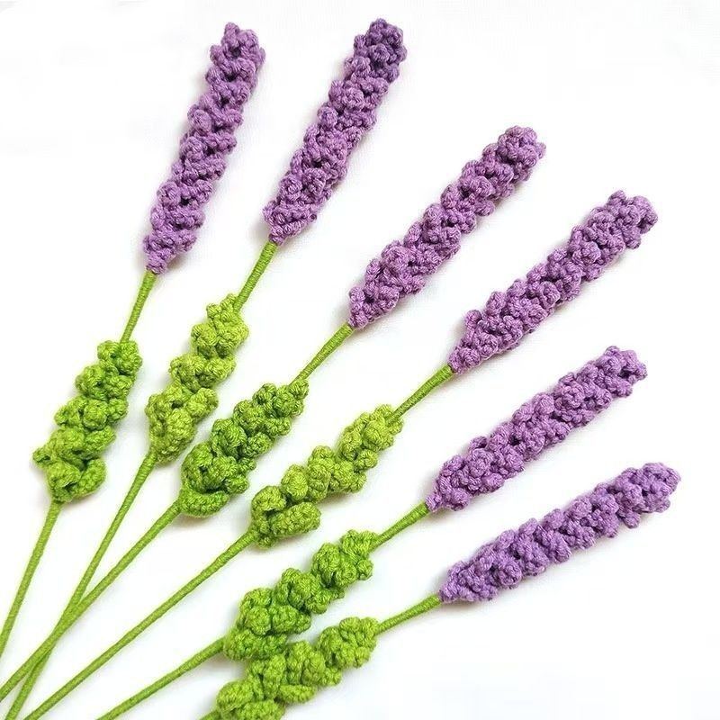 Handmade Crochet Lavender Bouquet – 40cm Purple & Green Forever Flowers, 10 or 20 Stems, Elegant Home Decor Gift - Image 3