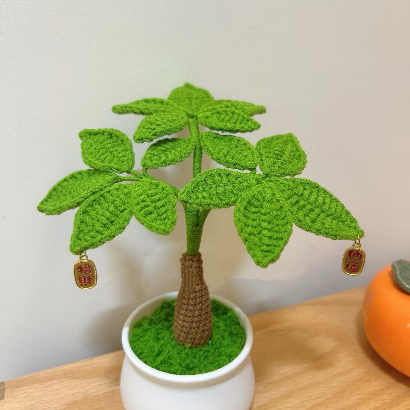 Handmade Crochet Plant | Lucky Money Tree with Fortune Charms - Image 6