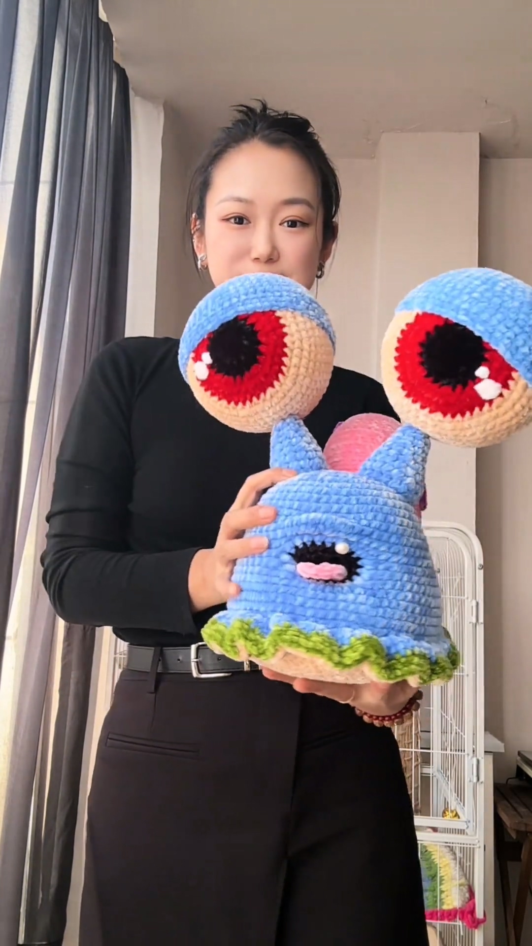 Handmade Crochet Quirky Snail Plush | Unique Blue & Pink Spiral Shell Doll - Image 11