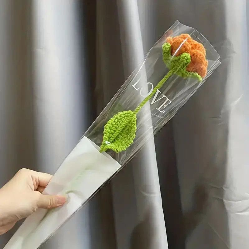 Crochet Rose Bouquet – Handmade Single Stem Flowers with Gift Wrap, Mixed Colors, 6 or 12 Stems, Forever Rose Gift - Image 7