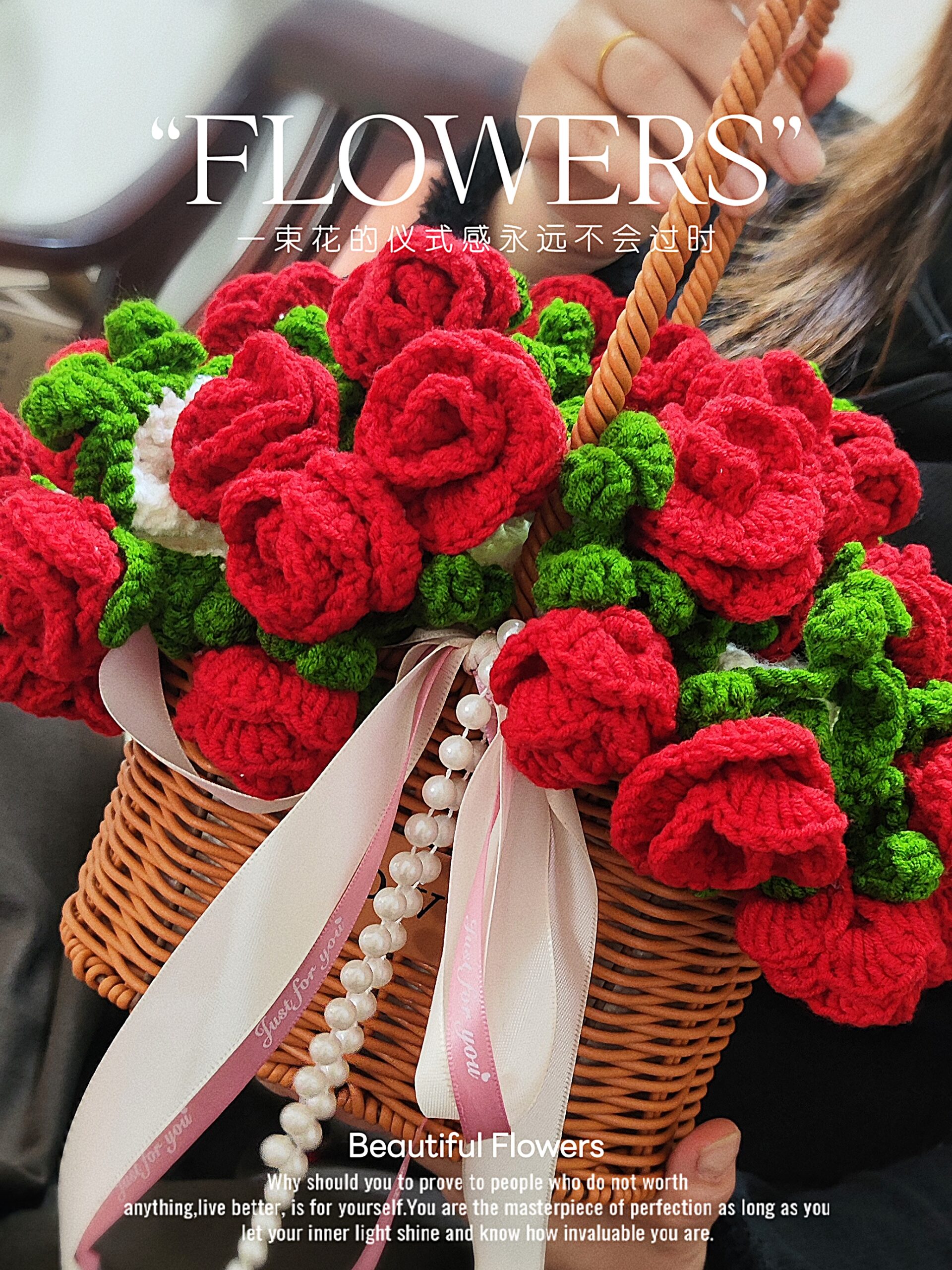 Crochet Rose Bouquet Blanket – Handmade 2-in-1 Floral Shawl Wrap, Warm Throw for Weddings & Gifts, Multiple Sizes - Image 14
