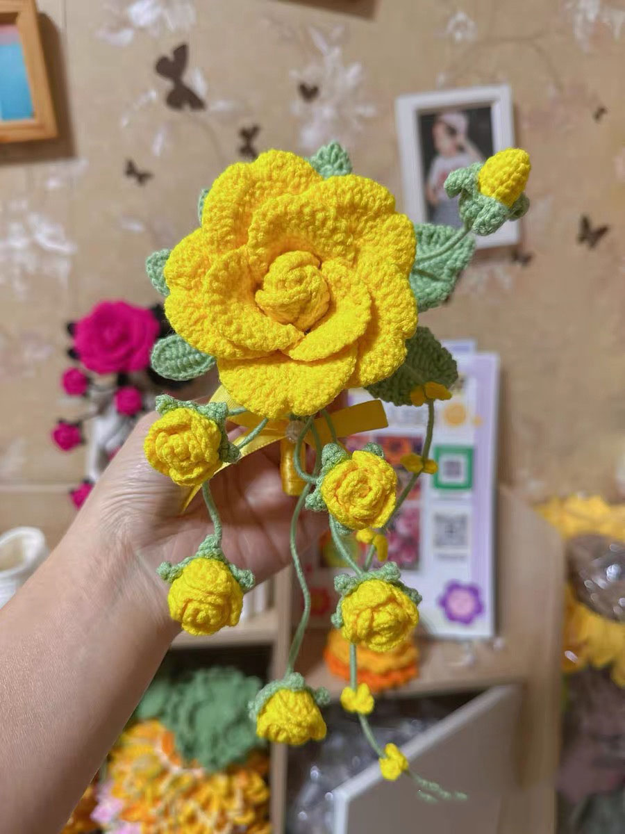 Handmade Crochet Rose Car Vent Clip – Cute Floral Car Accessory with Secure Clip, 8 Colors, Interior Decoration Gift - Image 9