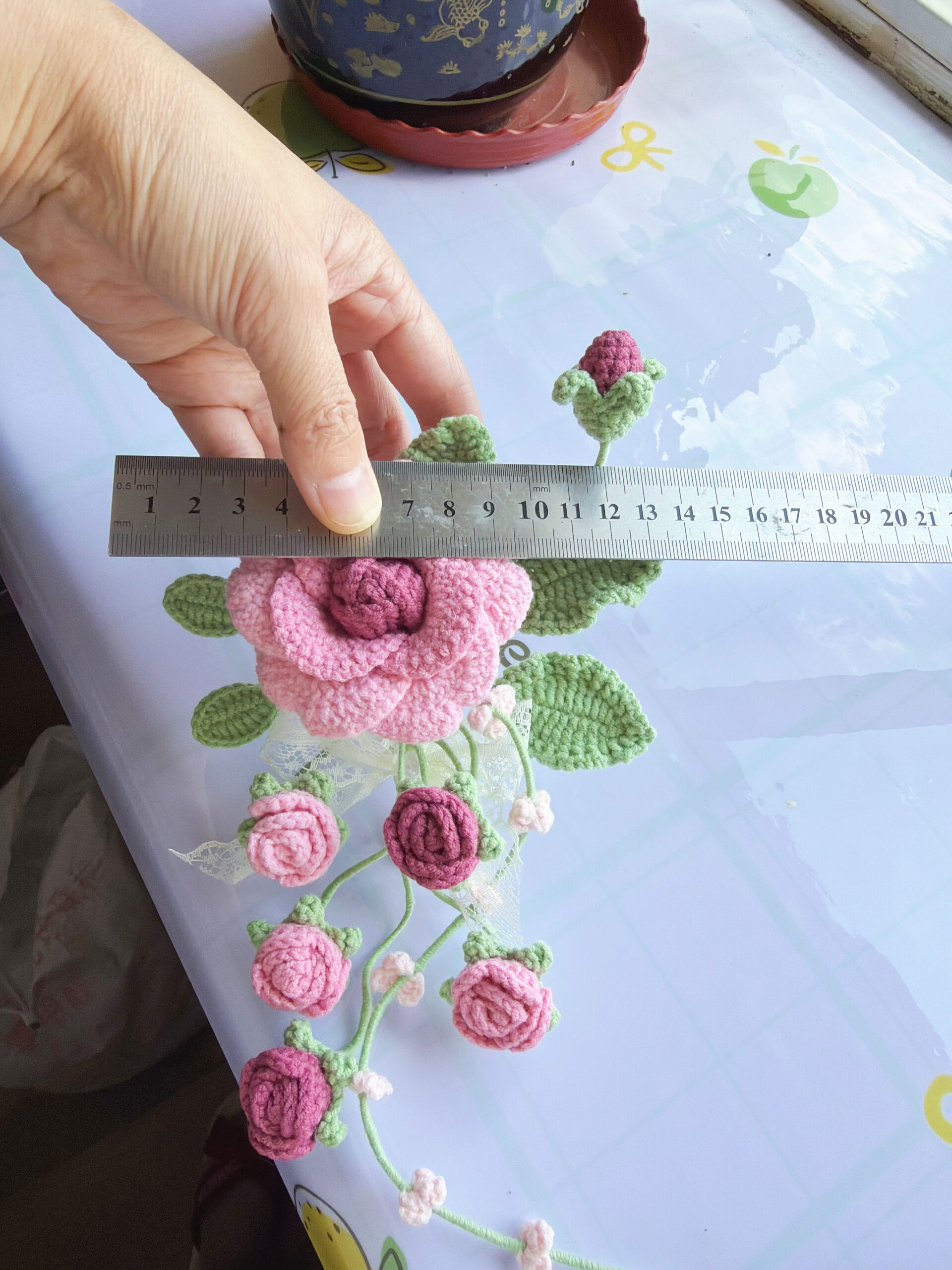Handmade Crochet Rose Car Vent Clip – Cute Floral Car Accessory with Secure Clip, 8 Colors, Interior Decoration Gift - Image 11