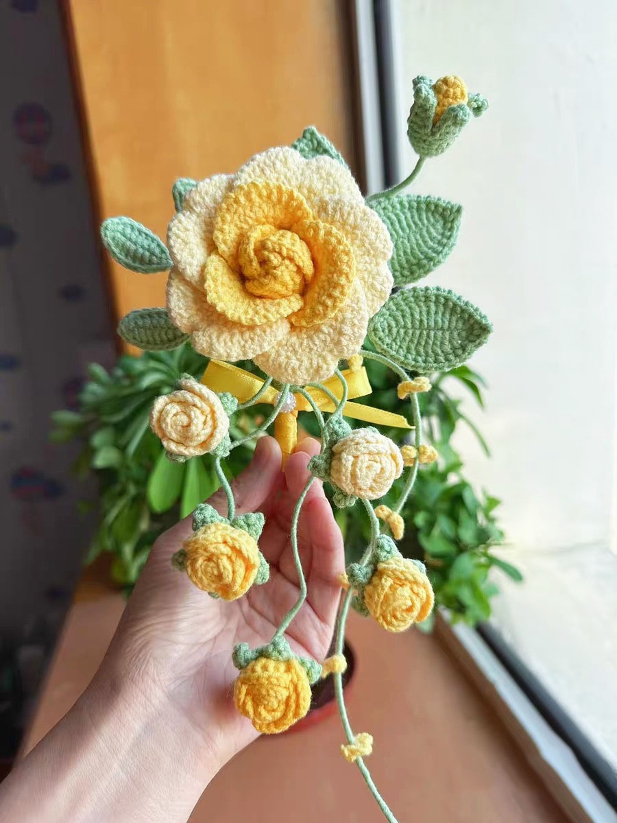 Handmade Crochet Rose Car Vent Clip – Cute Floral Car Accessory with Secure Clip, 8 Colors, Interior Decoration Gift - Image 8