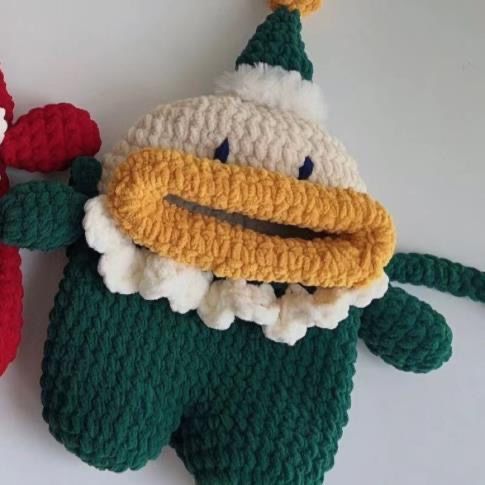 Handmade Crochet Santa Claus Crossbody Bag – Cute Big Mouth Santa Purse with Long Strap, Red, Wine & Green, Christmas Holiday Gift - Image 7