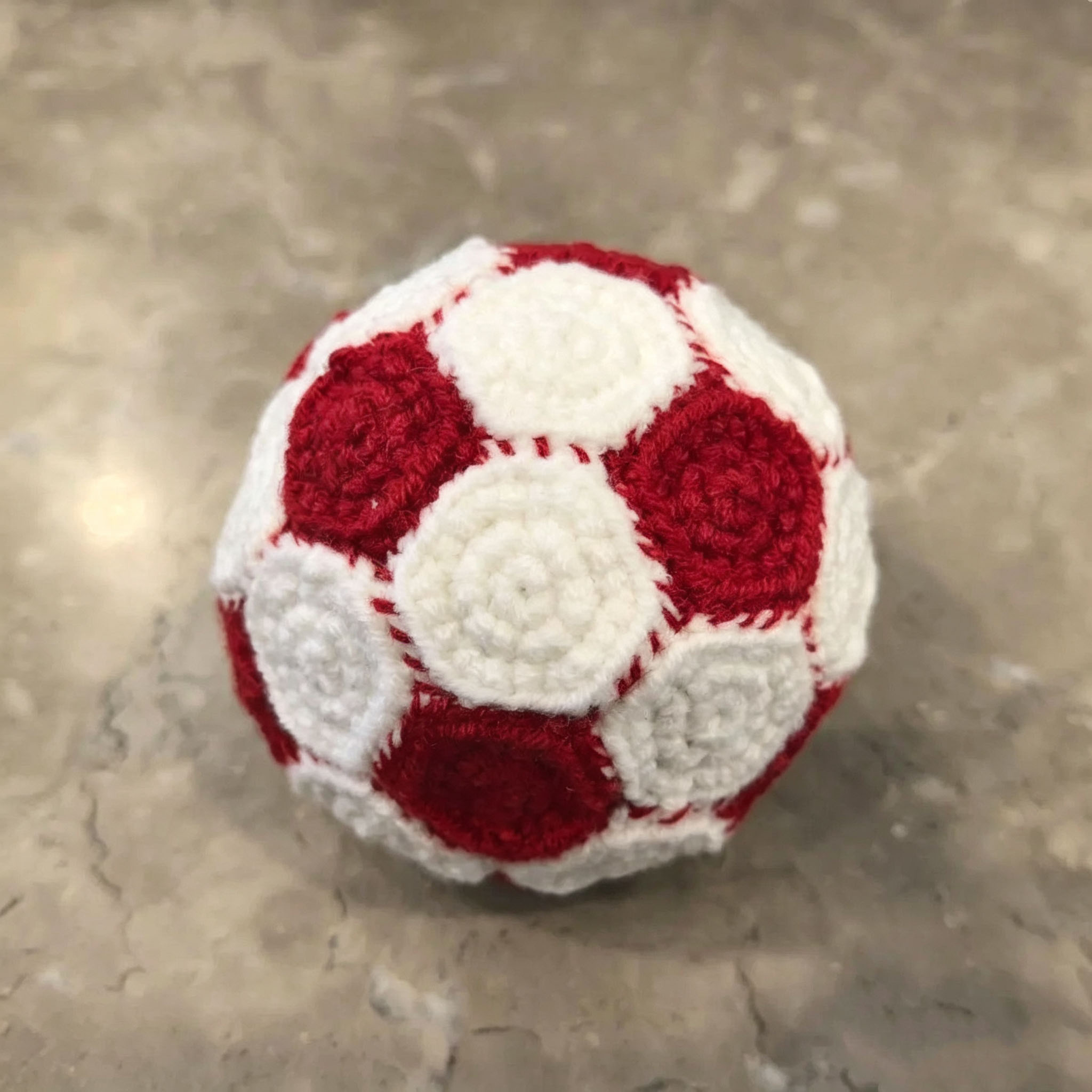 Handmade Crochet Soccer Ball Keychain | Soft Knitted Football Charm - Image 2