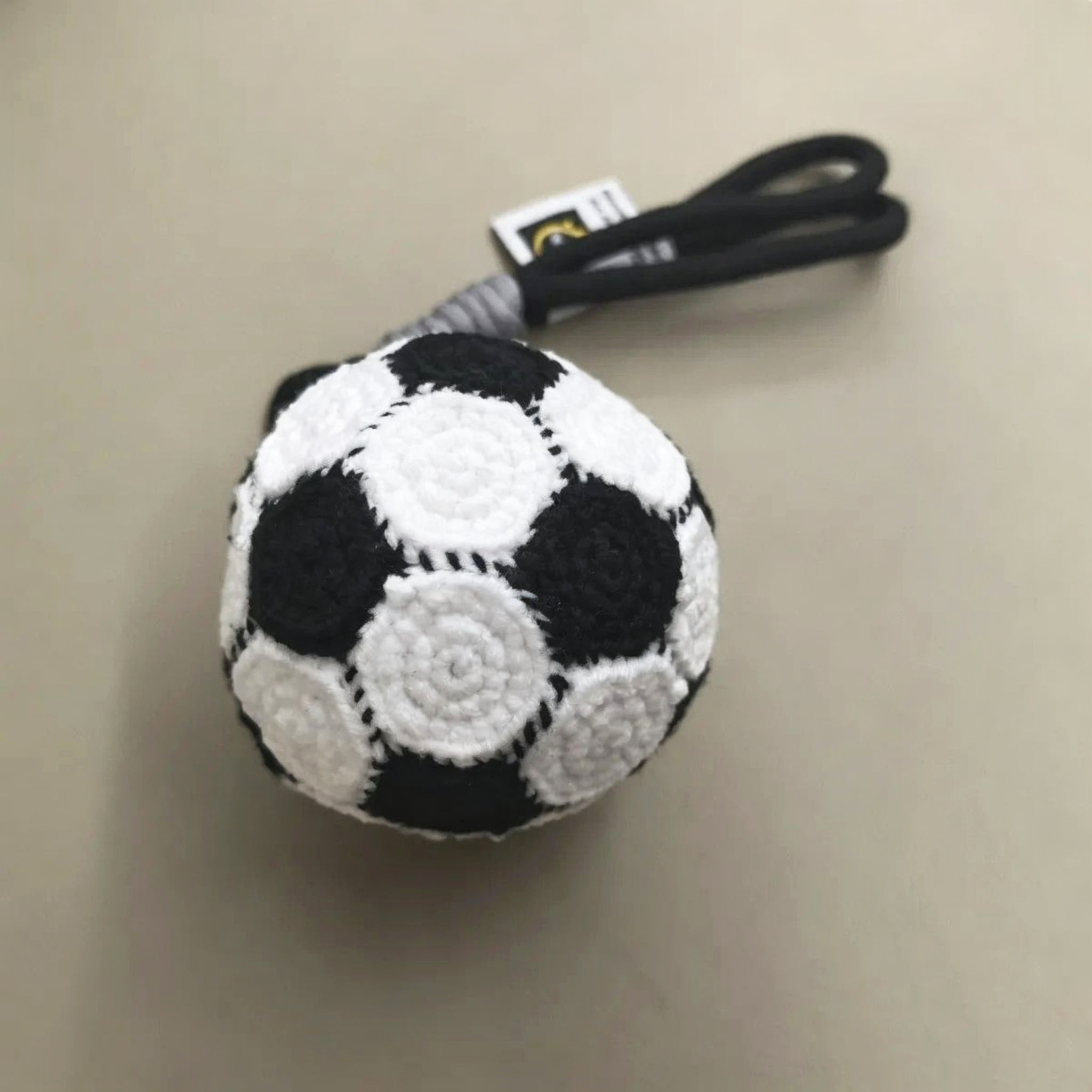 Handmade Crochet Soccer Ball Keychain | Soft Knitted Football Charm - Image 3