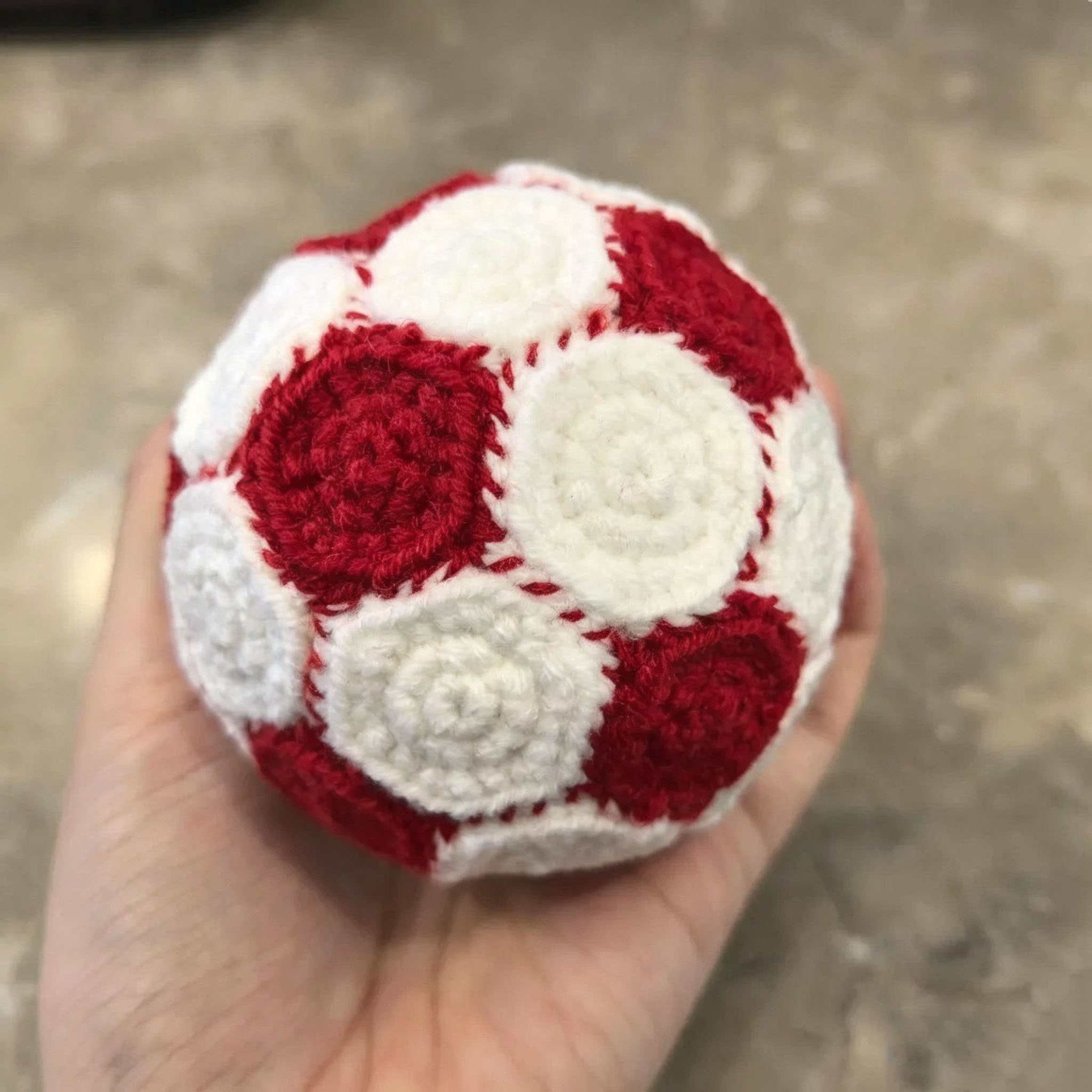 Handmade Crochet Soccer Ball Keychain | Soft Knitted Football Charm - Image 4