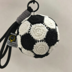 Handmade Crochet Soccer Ball Keychain | Soft Knitted Football Charm