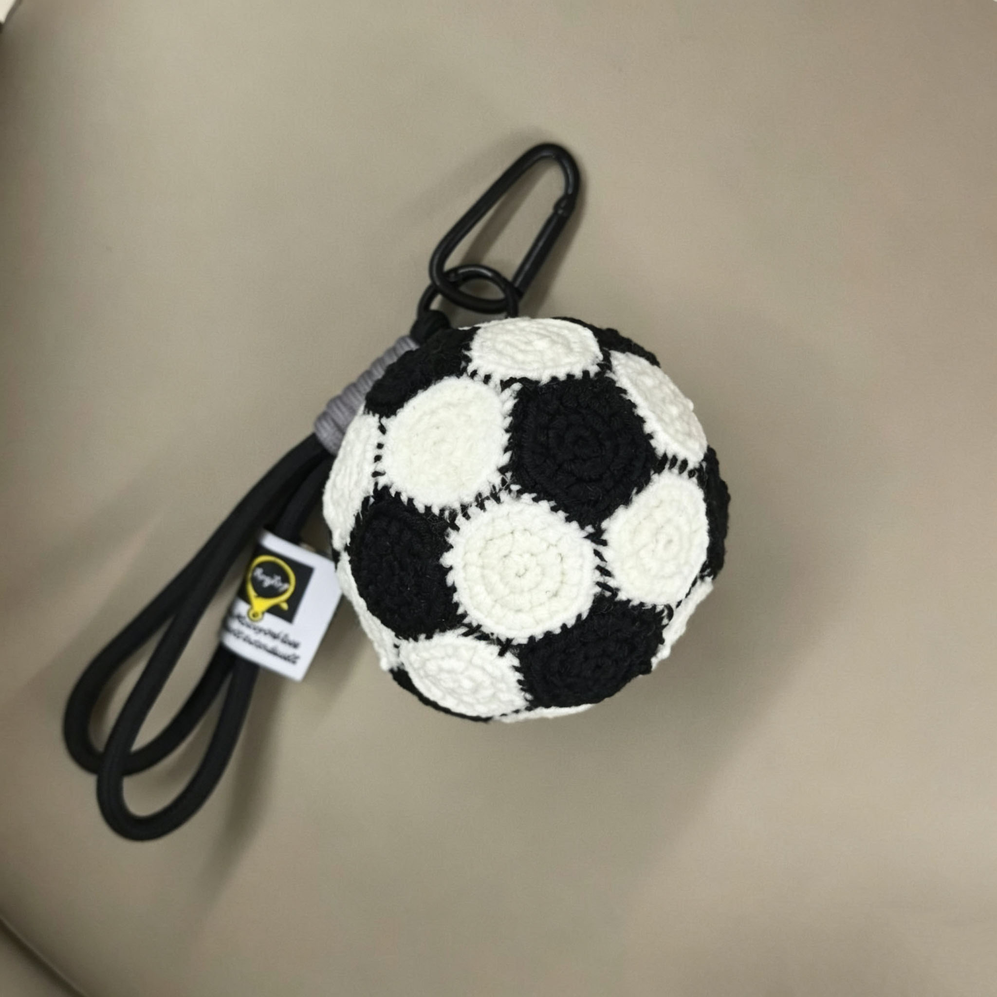 Handmade Crochet Soccer Ball Keychain | Soft Knitted Football Charm - Image 6
