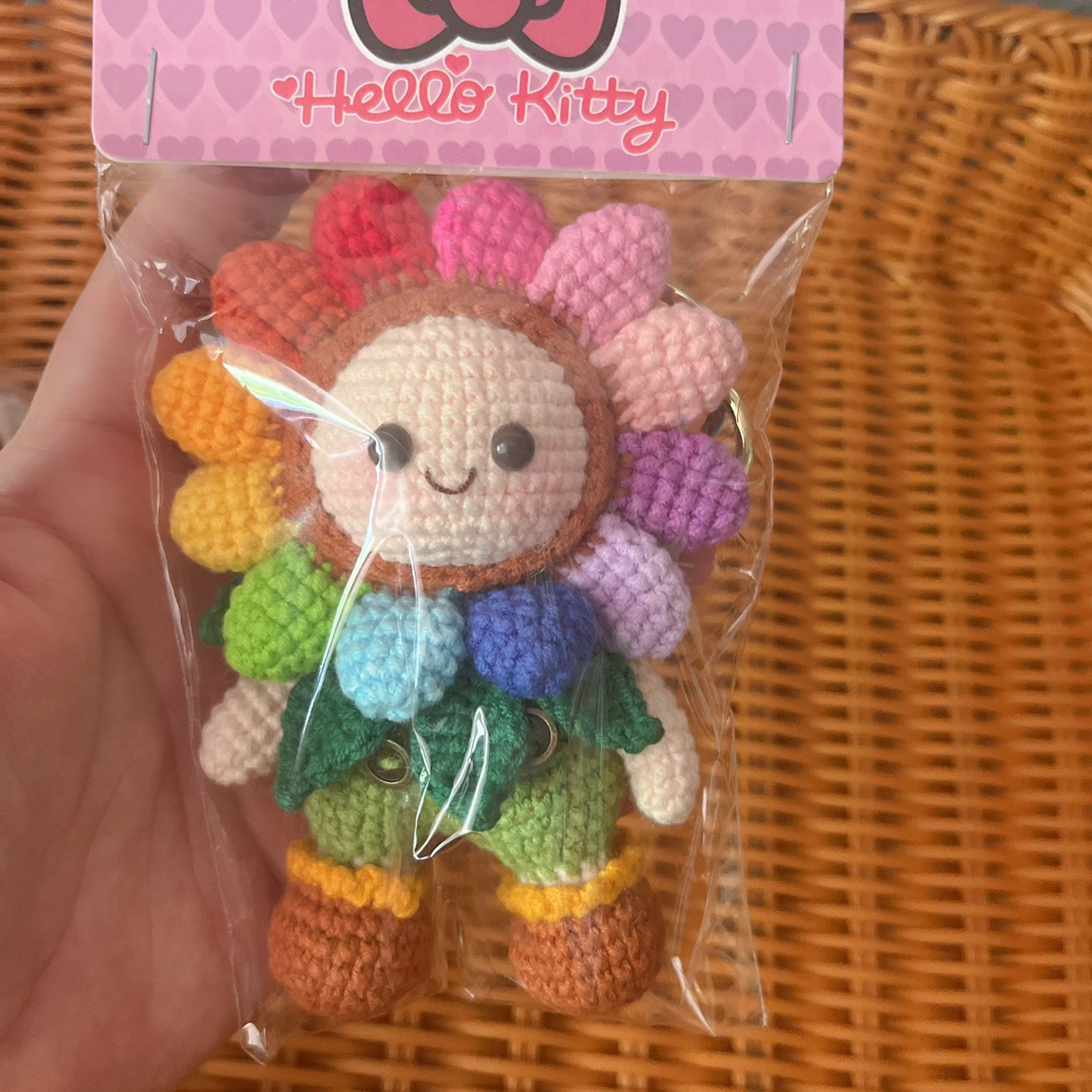 Handmade Crochet Sunflower Doll Keychain | Cute Sunflower Plush Charm - Image 2