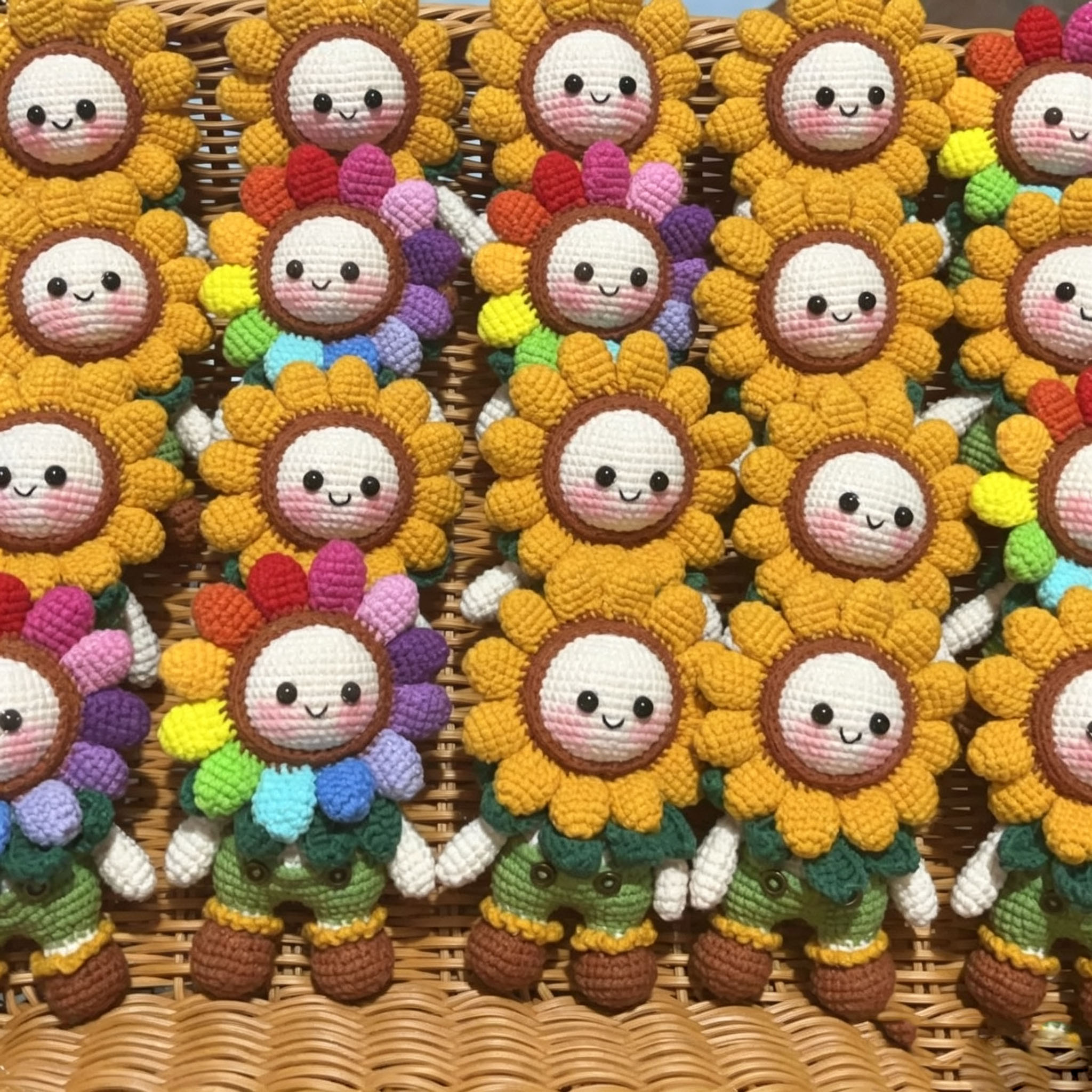 Handmade Crochet Sunflower Doll Keychain | Cute Sunflower Plush Charm - Image 6