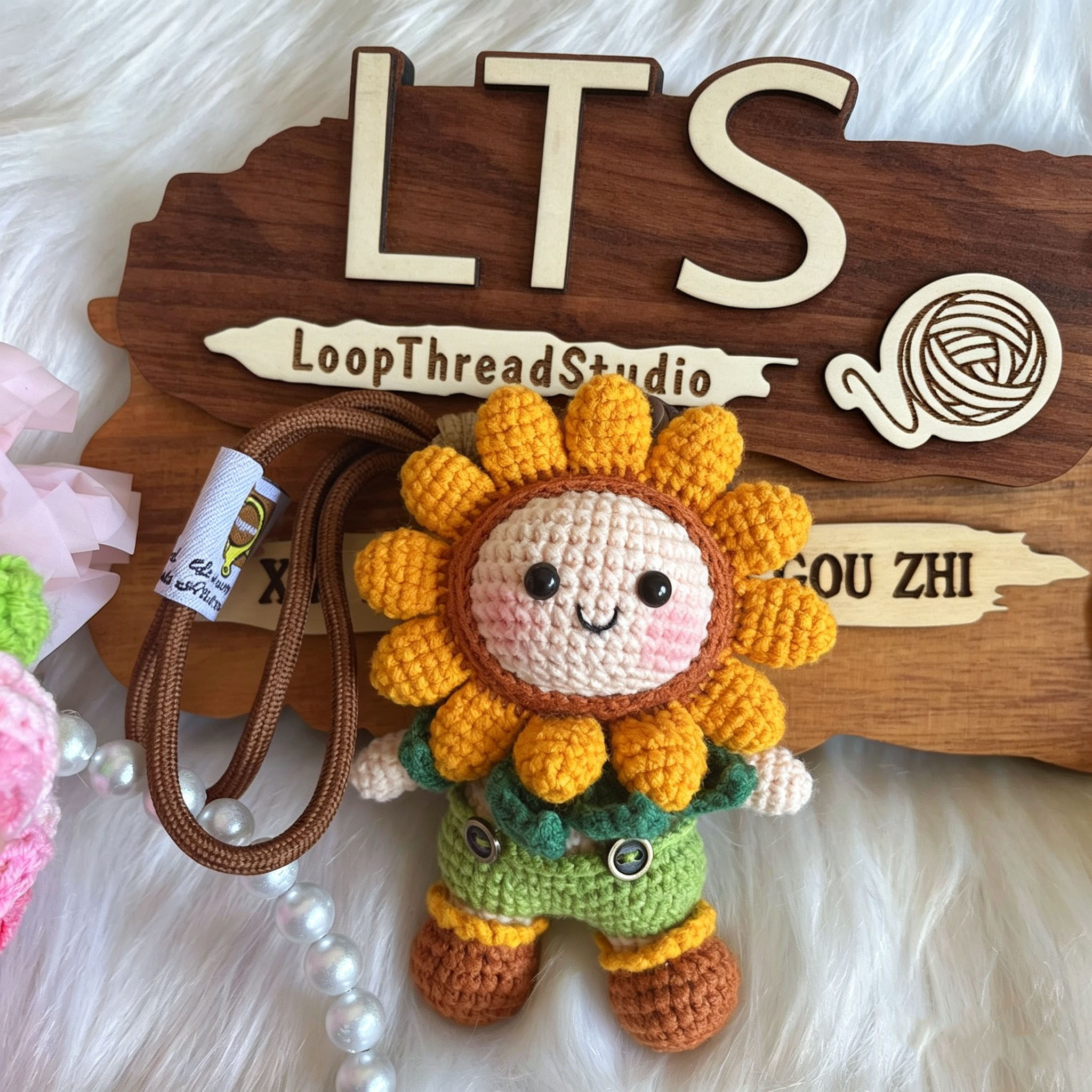 Handmade Crochet Sunflower Doll Keychain | Cute Sunflower Plush Charm - Image 7
