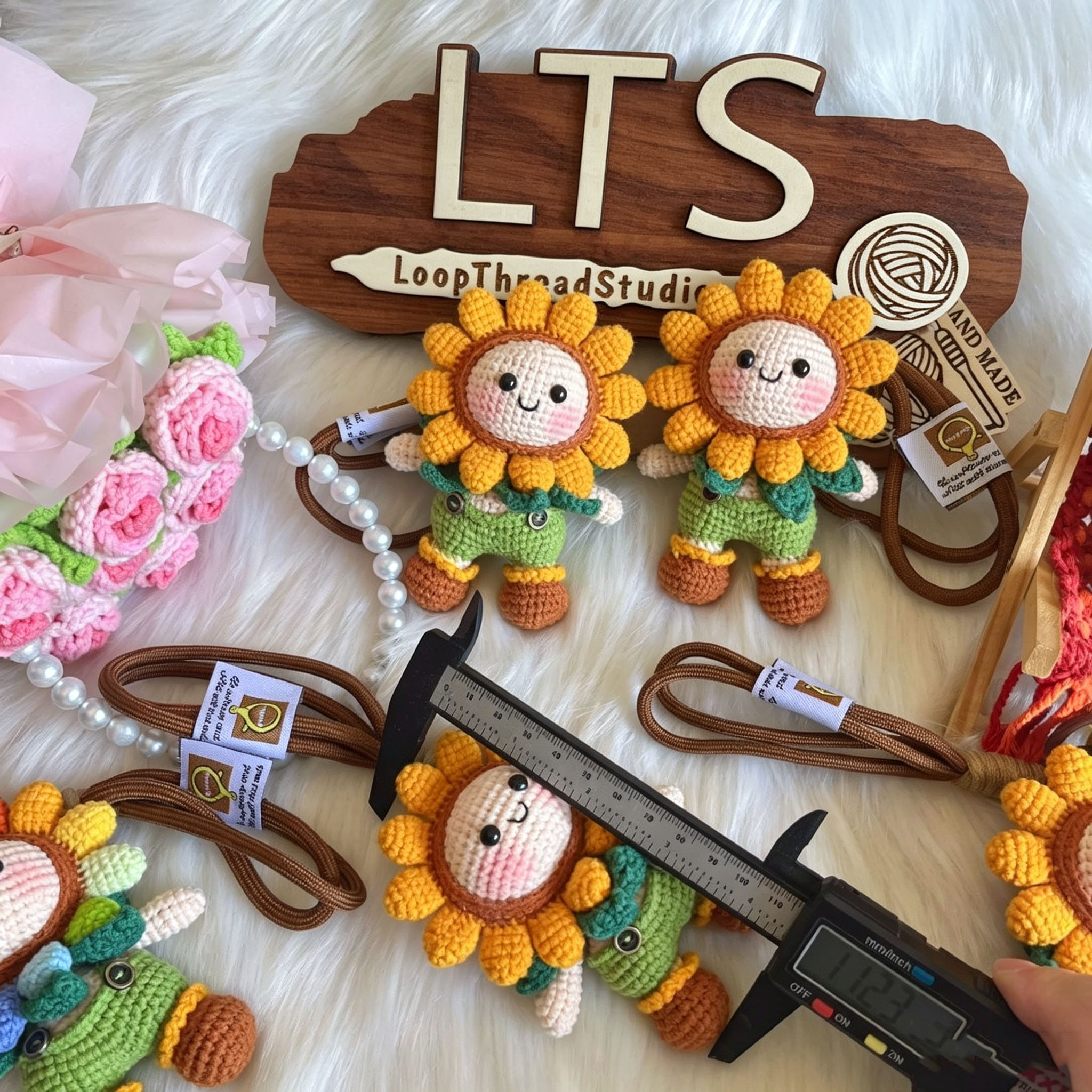 Handmade Crochet Sunflower Doll Keychain | Cute Sunflower Plush Charm - Image 12