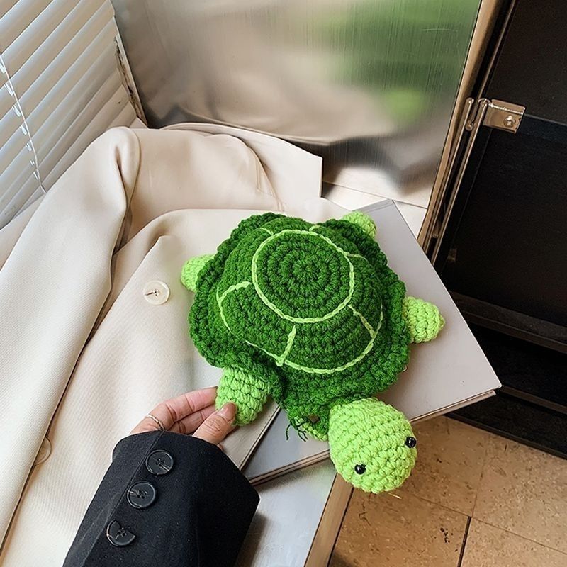 Handmade Crochet Turtle Crossbody Bag | Cute Knitted Tortoise Purse - Image 2