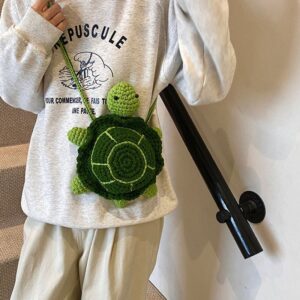 Handmade Crochet Turtle Crossbody Bag | Cute Knitted Tortoise Purse