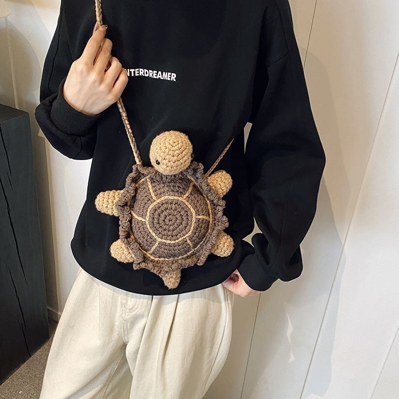 Handmade Crochet Turtle Crossbody Bag | Cute Knitted Tortoise Purse - Image 4