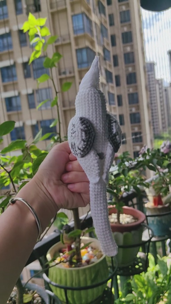Custom Crochet White Cockatiel – Handmade Bird Plush, Small Keychain with Bell or Large Display, Personalized Pet Portrait - Image 5