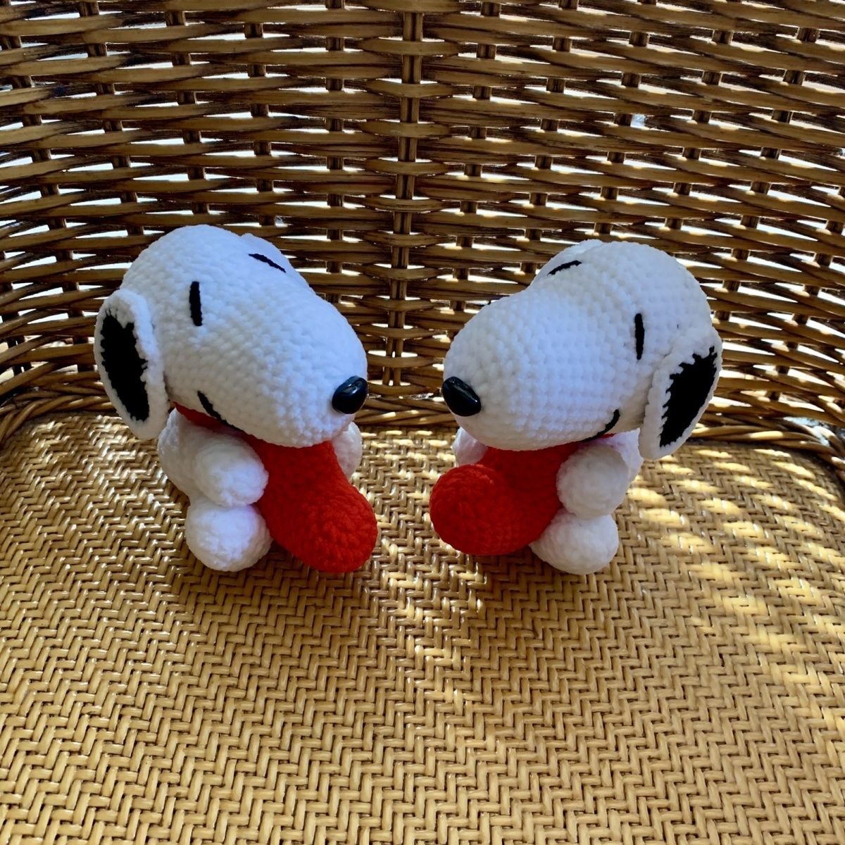 Handmade Crochet White Dog Plush | Cute Cartoon Dog with Red Collar - Image 3