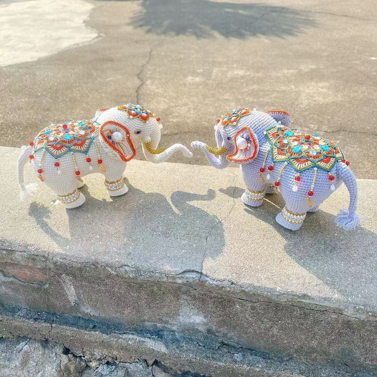 Luxury Handmade Crochet Elephant | Beaded Bohemian Home Decor & Collectible - Image 7