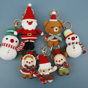 Amigurumi Christmas Keychain | Handmade Crochet Holiday Plush Dolls