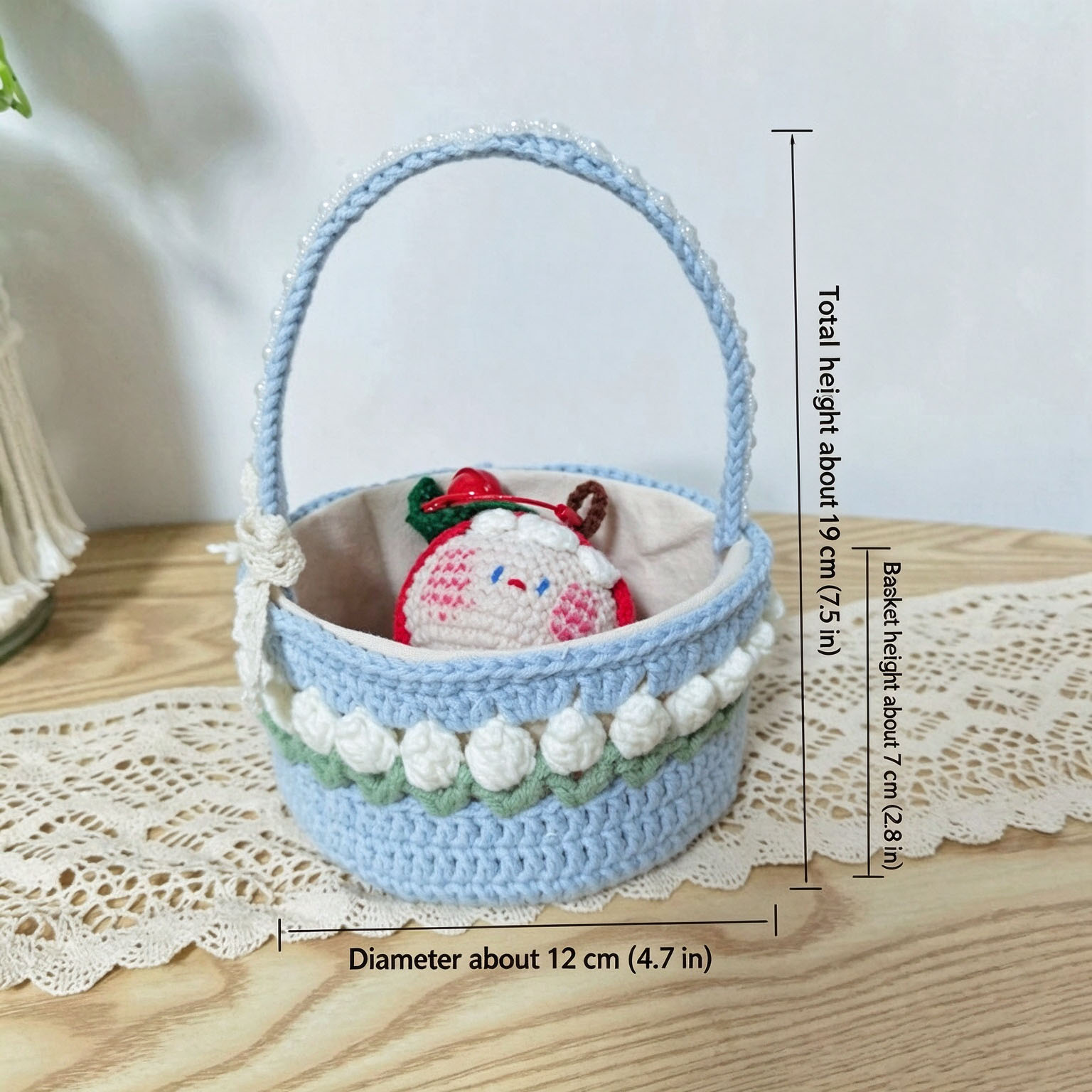 Handmade Crochet Storage Basket - Image 3