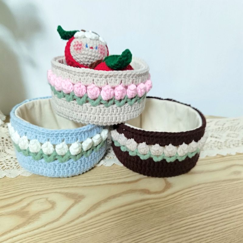 Handmade Crochet Storage Basket - Image 4