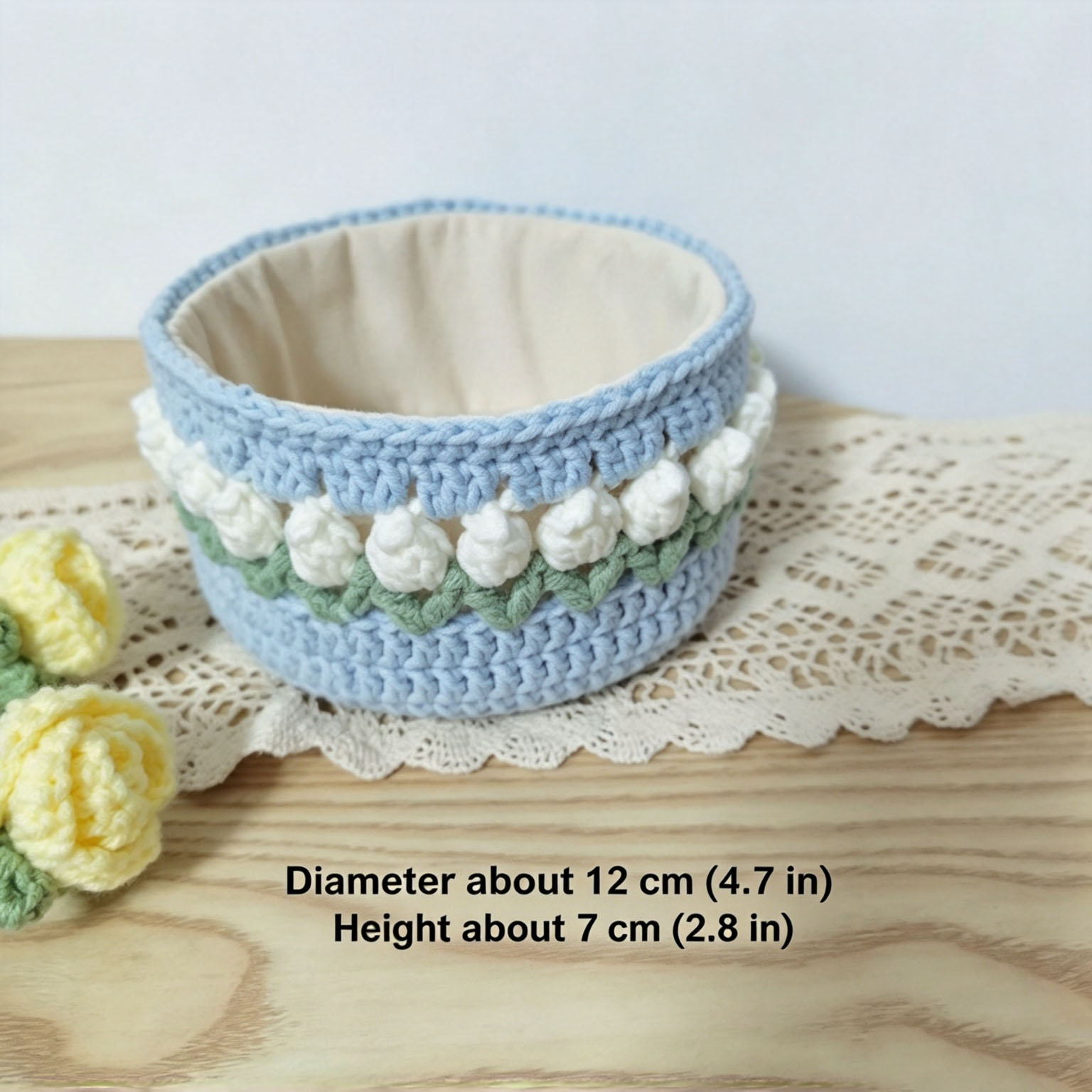 Handmade Crochet Storage Basket - Image 5