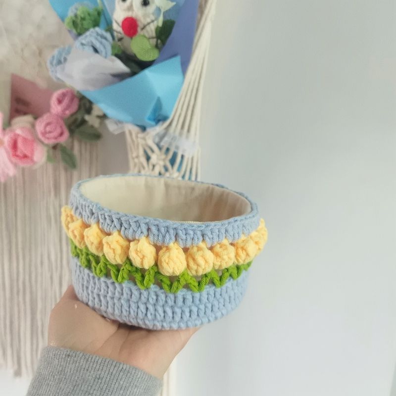 Handmade Crochet Storage Basket - Image 6