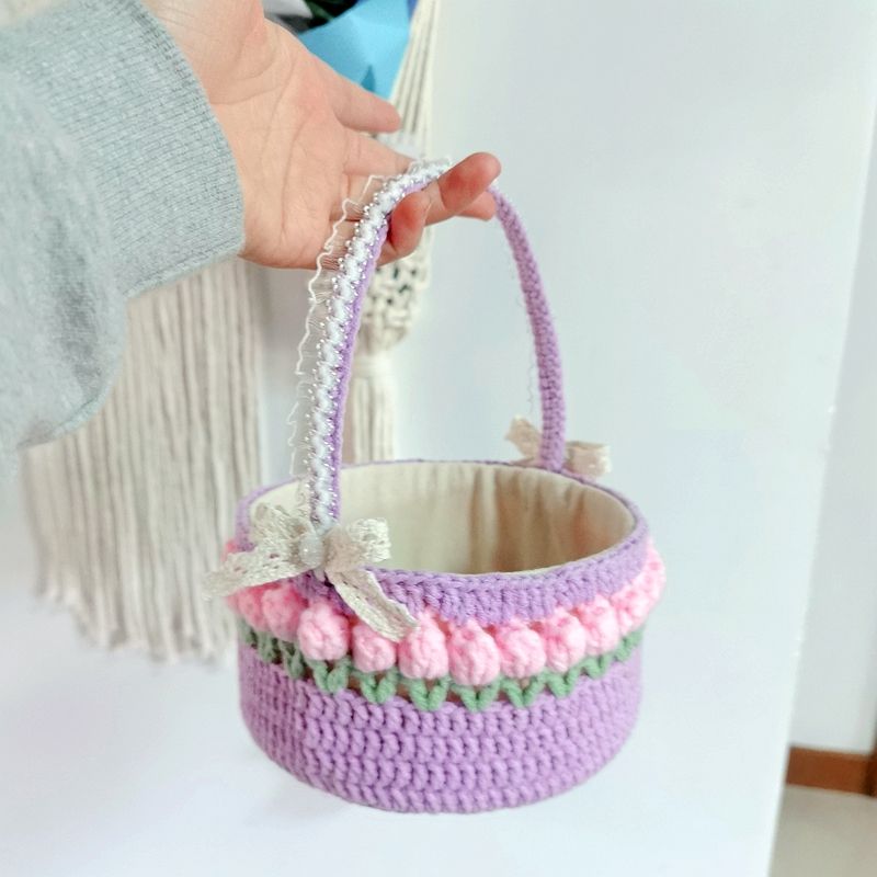Handmade Crochet Storage Basket - Image 7