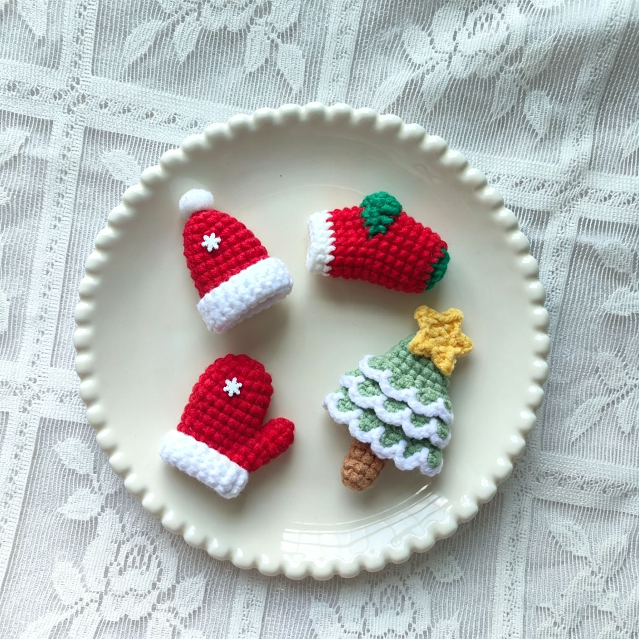 Micro Crochet Christmas Decor | Mini Stockings, Hats, Mittens & Trees - Image 3