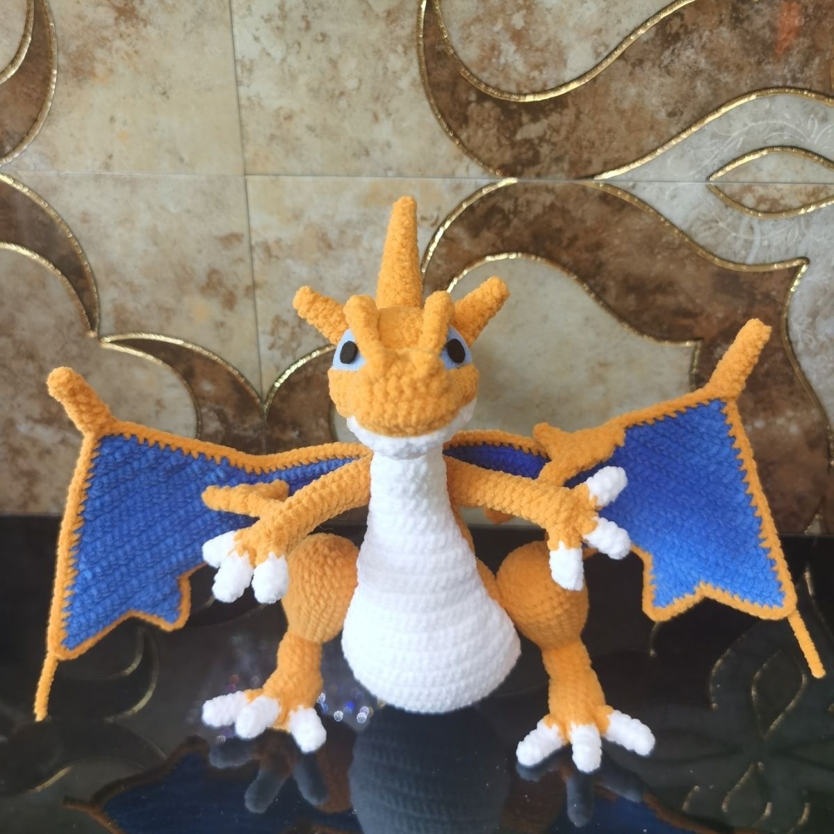 Handmade Crochet Dragon Plush | Amigurumi Flying Dragon Toy