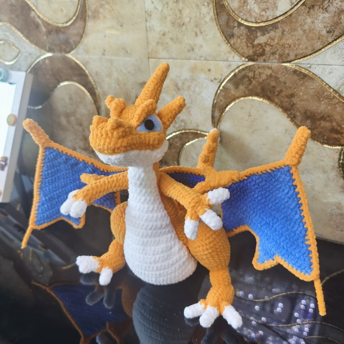 Handmade Crochet Dragon Plush | Amigurumi Flying Dragon Toy - Image 7