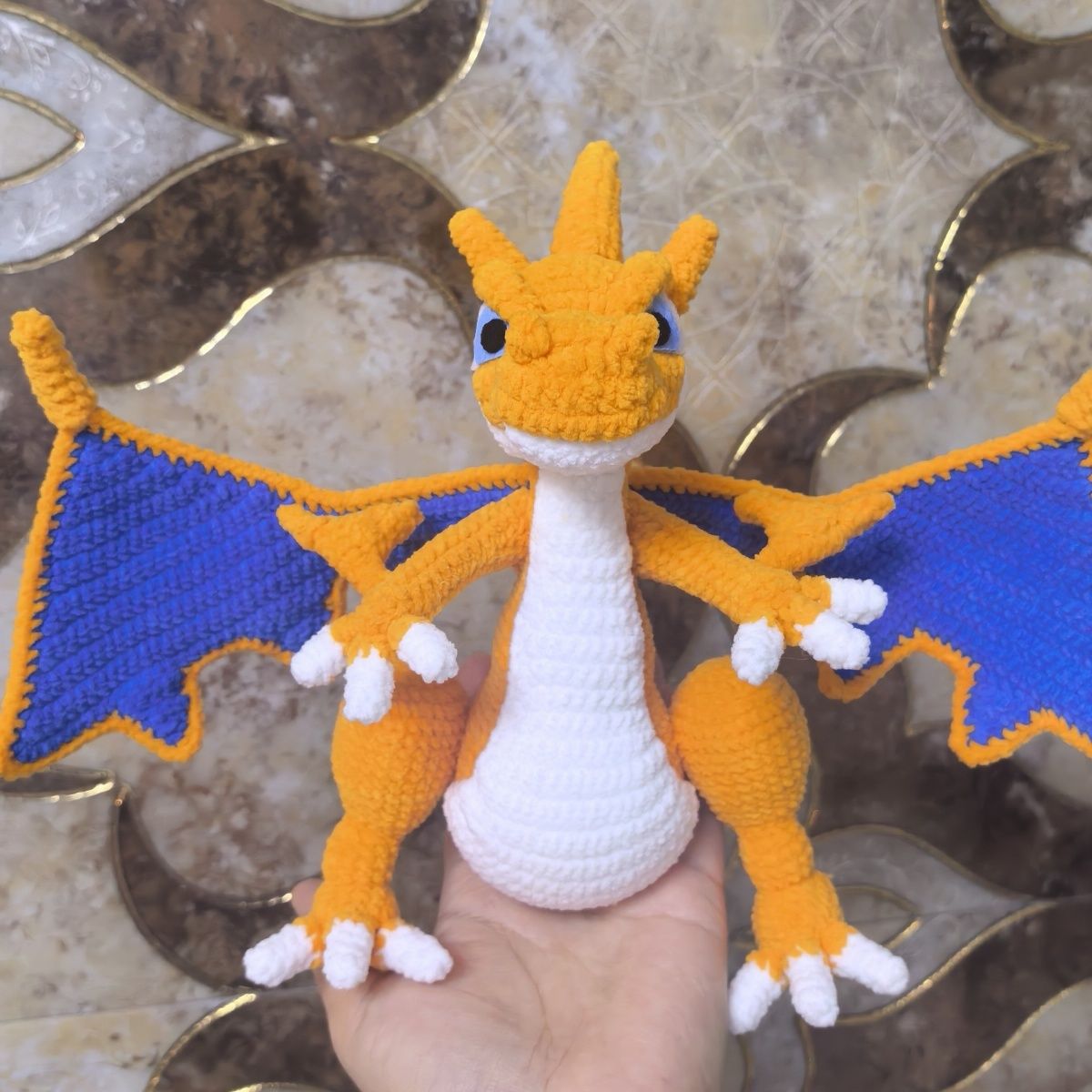 Handmade Crochet Dragon Plush | Amigurumi Flying Dragon Toy - Image 2