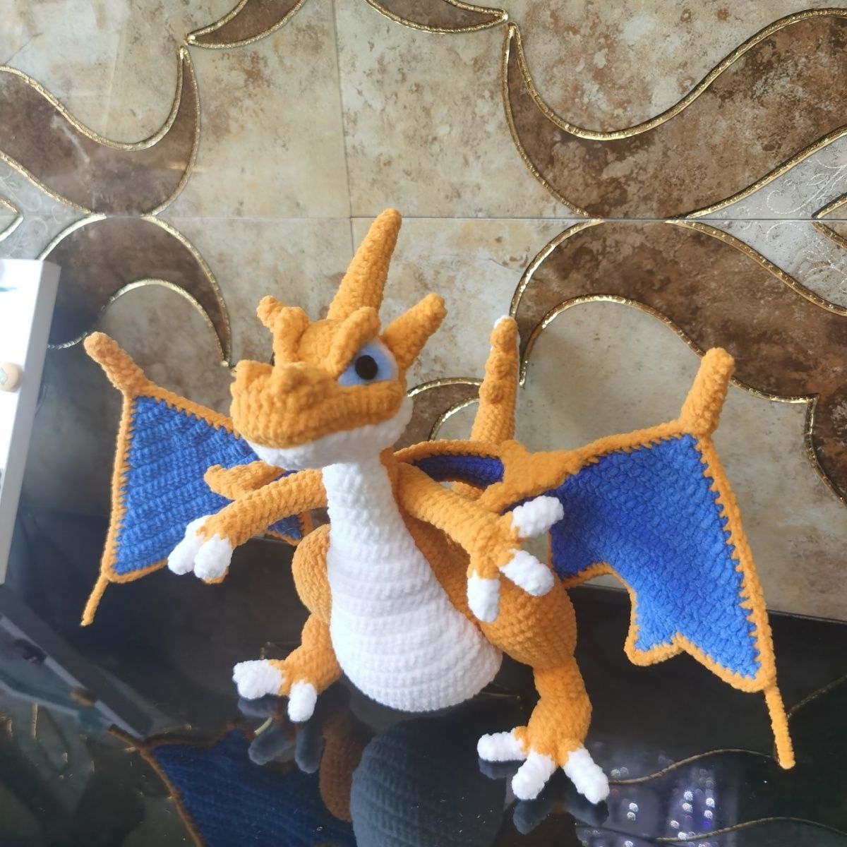 Handmade Crochet Dragon Plush | Amigurumi Flying Dragon Toy - Image 3