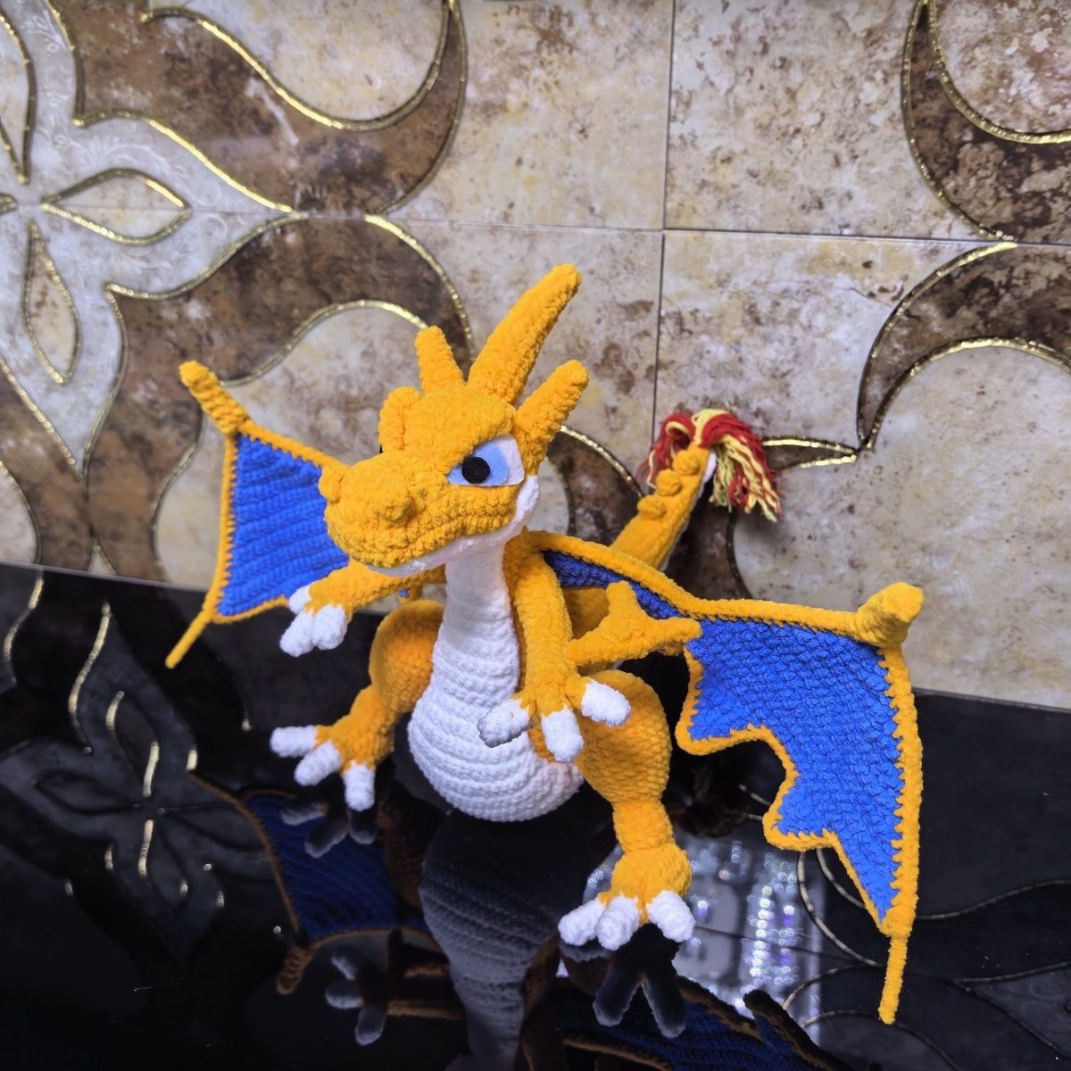 Handmade Crochet Dragon Plush | Amigurumi Flying Dragon Toy - Image 5
