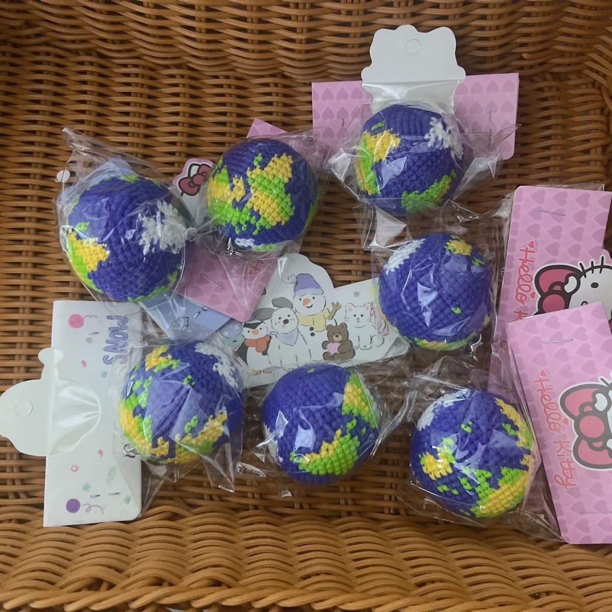 Handmade Crochet Earth Keychain | Cute Knitted Planet Charm - Image 8
